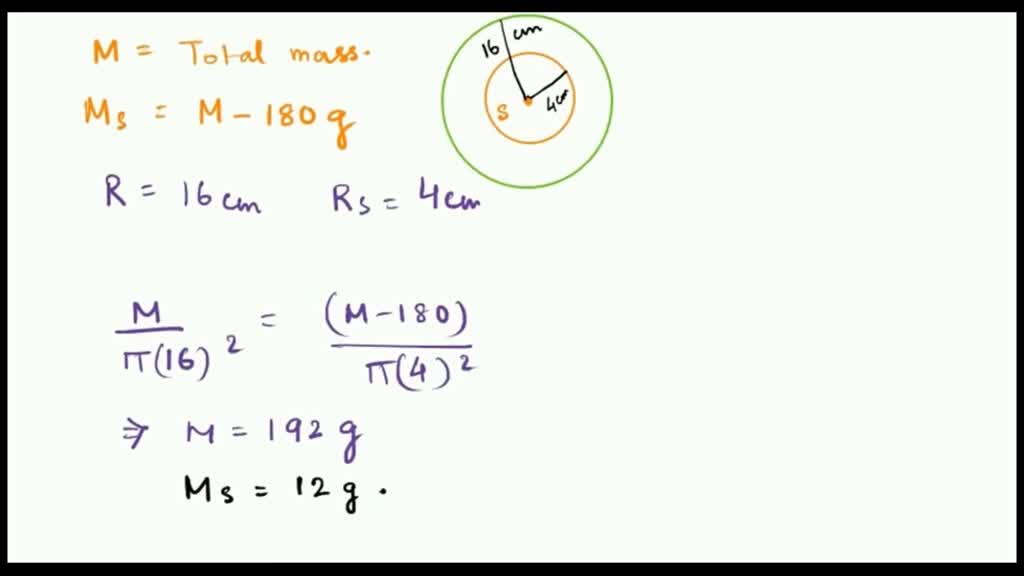 SOLVED: A circular portion of radius 4cm has been removed from the ...