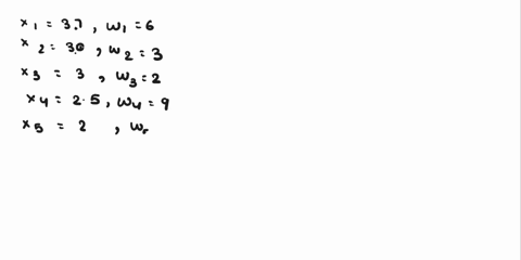 consider-the-following-data-and-corresponding-weights-x-weight-w-i-37-30-3-25-2-40-a-compute-the-weighted-mean-to-3-decimals-b-compute-the-sample-mean-f-the-four-data-values-without-weightin-92608