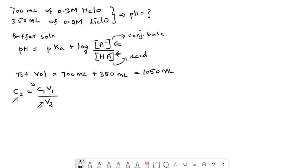 SOLVED: 1.Calculate the pH of a solution formed by mixing 200.0 mL of a ...