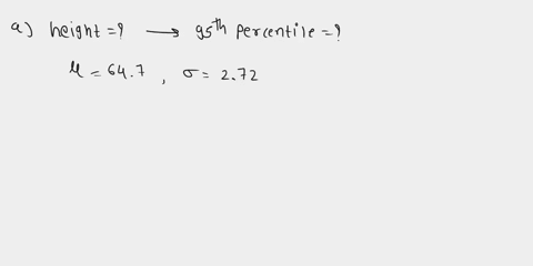 survey-of-women-in-certain-country-ages-20-29-the-mean-height-was-64-inches-with-standard-deviation-of-272-inches-answer-the-following-questions-bout-the-specified-normal-distribution-what-h-77536