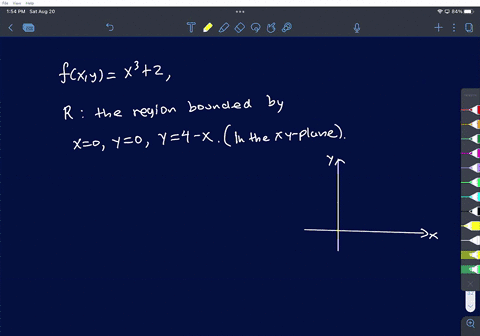 using-a-double-integral-find-the-volume-of-the-solid-that-lies-under-the-surface-fxy-x3-2-and-above-the-region-in-the-x-y-plane-bounded-by-x-0-y-0-y-4-x-37182