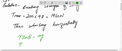 a-mass-of-50-kg-is-attached-to-one-end-of-a-string-is-rotated-in-a-horizontal-circle-while-the-other-end-of-the-string-is-fixed-50-cm-away-the-string-when-hanging-vertically-will-just-suppor-25008