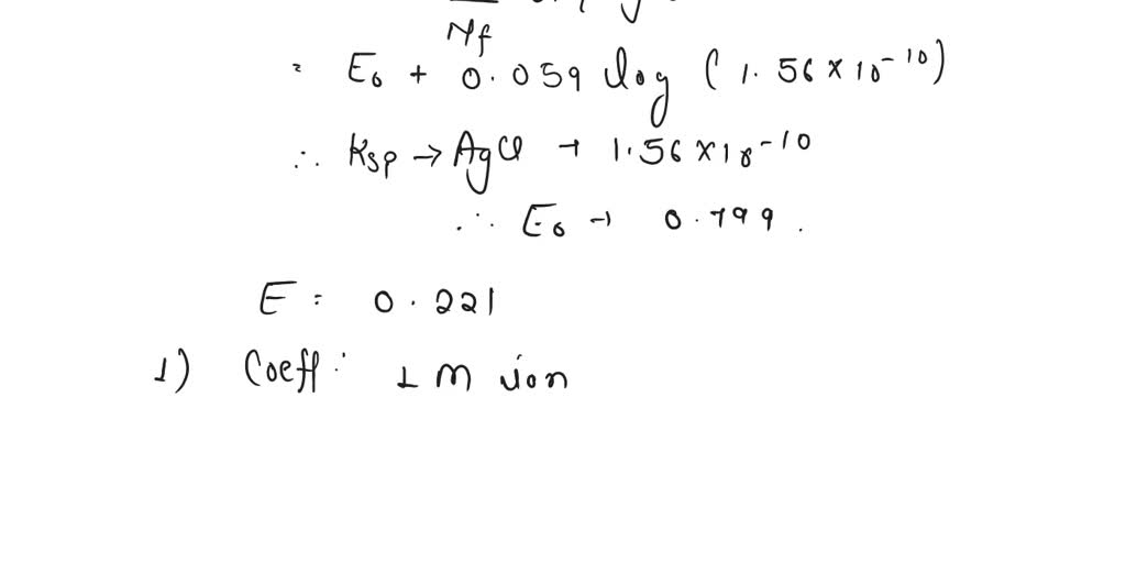 SOLVED: Question 5: - Calculate the exact half-cell potential for the ...