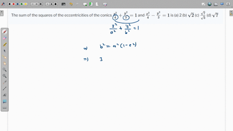 the-sum-of-the-squares-of-the-eccentricities-of-the-conics-fracx24fracy231-and-fracx24-fracy231-is-a-73335