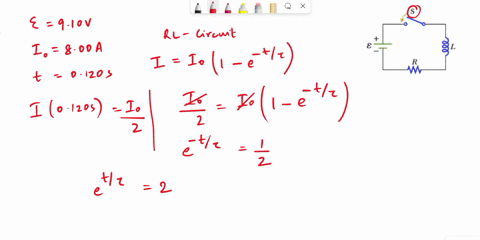 the-battery-terminal-voltage-in-the-figure-below-is-910-and-the-current-reaches-half-its-maximum-value-of-800-a-at-t-0120-after-the-switch-is-closed_-hint-calculate-the-time-constant-in-s-_-19068