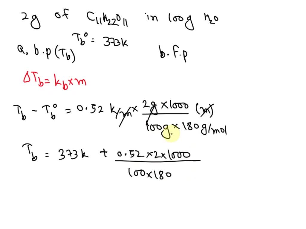 SOLVED: A solution is made of 2.00 g of sucrose, C12H22O11, in 100.0 g ...