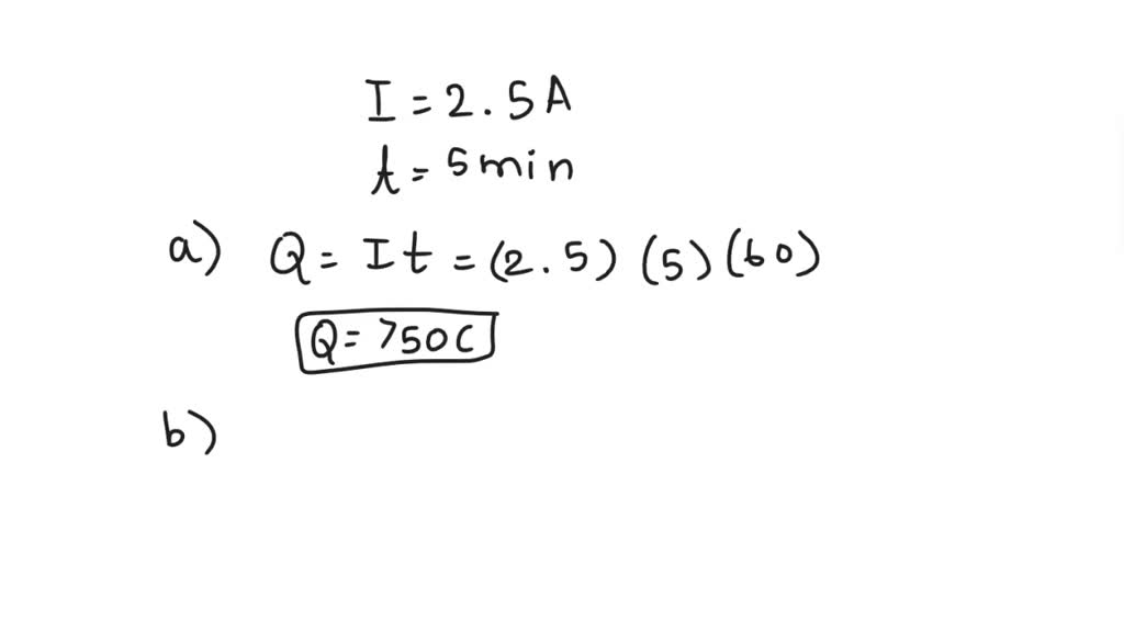 SOLVED: 2.5 ampere current flows through a wire for 5.0 minutes. (a ...