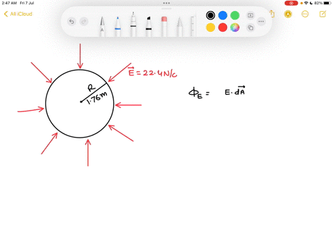 a-hollow-sphere-of-radius-176-m-is-in-a-region-where-the-electric-field-is-radial-and-directed-toward-the-center-of-the-sphere-if-the-magnitude-of-the-field-at-the-surface-of-the-sphere-is-2-54027