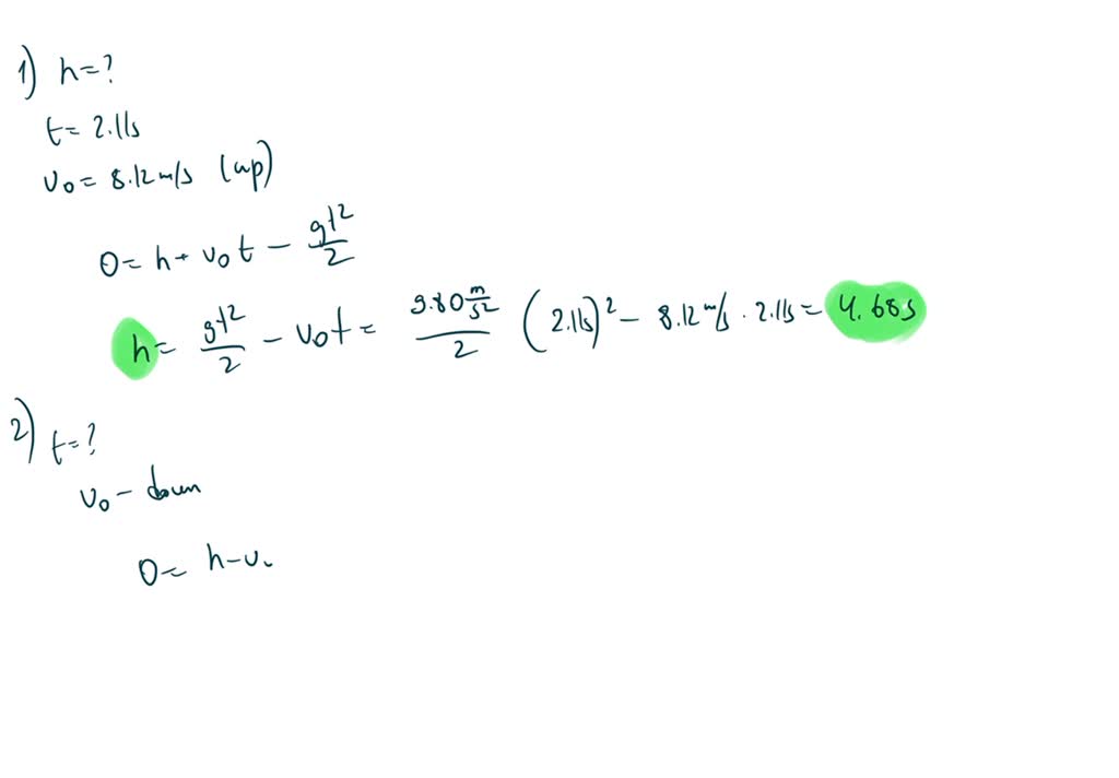 Solved: Calculate The Height (in M) Of A Cliff If It Takes 2.11 S For A 