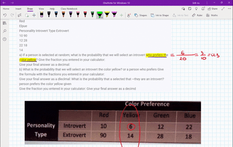 color-preference-yellar-green-red-elpue-personality-introvert-type-extrovert-10-90-12-28-22-18-14-a-if-a-person-is-selected-at-random-what-is-the-probability-that-we-will-select-an-introvert-74114