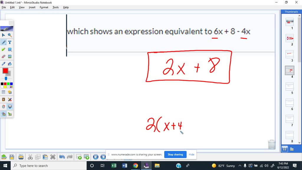 which expression is equivalent to 4 3 5 )- 3x9 2