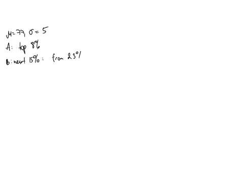 a-teacher-gives-a-test-to-a-large-group-of-students-the-results-are-closely-approximated-by-a-normal-curve-the-mean-is-77-with-a-standard-deviation-of-5-the-teacher-wishes-to-give-as-to-the-27976