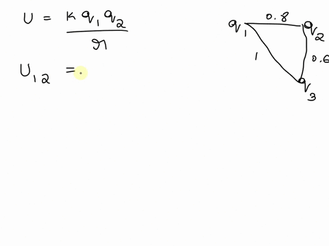 three-point-charges-q1-9-x-10-6-c-q2-5-x-10-6-c-and-q3-4-x-10-6-c-are-initially-at-infinitely-separate-locations-calculate-the-total-electrostatic-potential-energy-required-to-place-them-at-the-corner