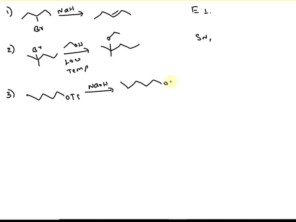 SOLVED: What is the major reaction pathway for the following reaction ...