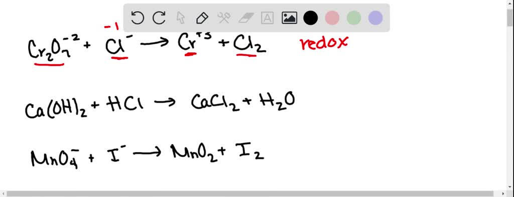 SOLVED: Identify if the reactions is redox or not. If it is redox ...