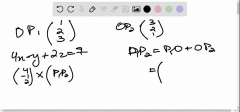 find-a-plane-through-the-points-p11-2-3-p23-2-1-and-perpendicular-to-the-plane-4x-y-2z-7-18572