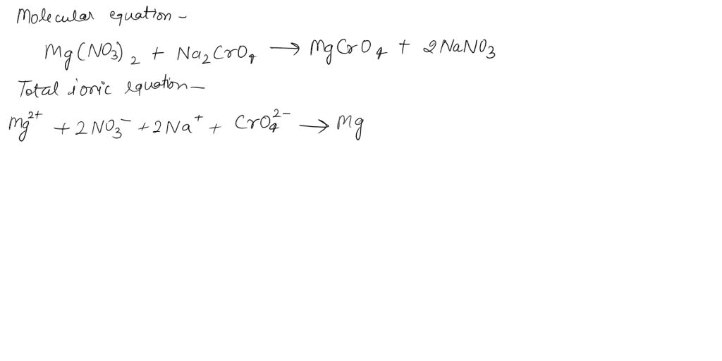 SOLVED: An aqueous solution of magnesium nitrate is mixed with aqueous ...