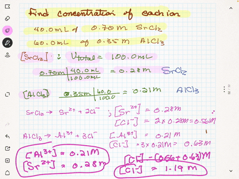 what-is-the-concentration-of-each-ion-present-when-400-ml-of-070-m-srcl2-is-mixed-with-600-ml-of-035-m-alcl3-is-this-solution-an-electrolyte-3