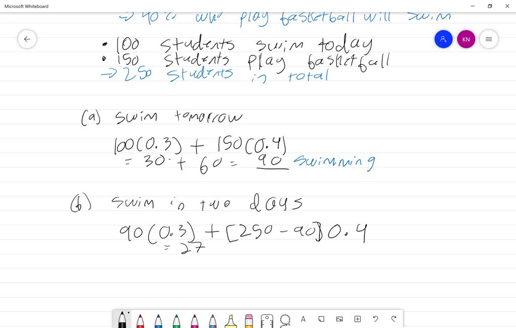 SOLVED Students in a gym class have a choice of swimming or playing