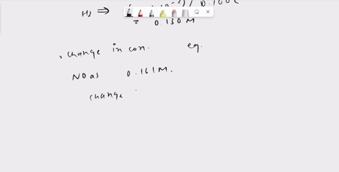 a-100-ml-reaction-vessel-initially-contains-260-102-mol-of-no-and-130-102-mol-of-h2-at-equilibrium-the-concentration-of-no-in-the-vessel-is-0161-m-at-equilibrium-the-vessel-also-contains-n2-12336
