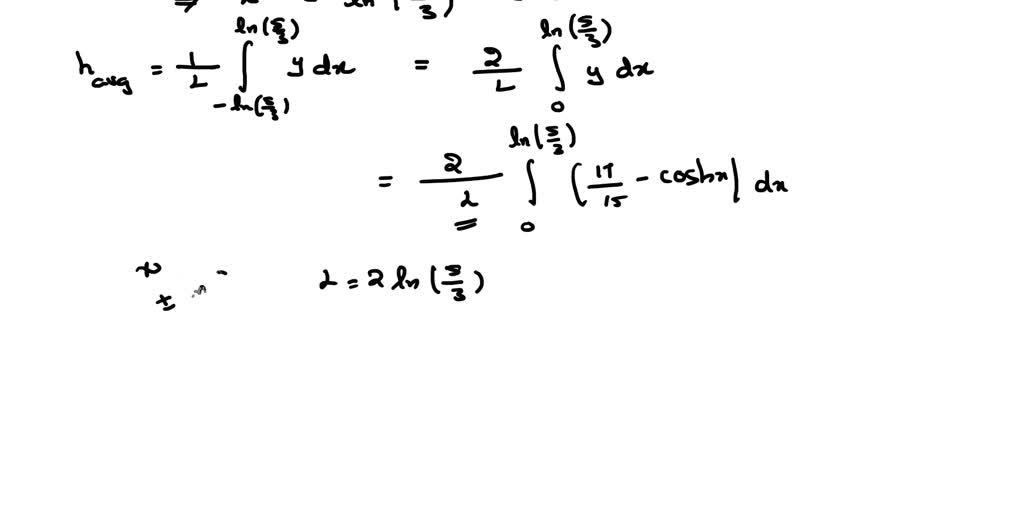 SOLVED The portion of the curve y = 17/15 cosh x that lies above the xaxis forms a catenary