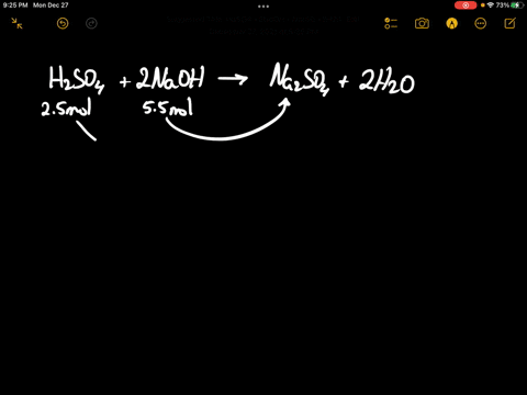 when-25-moles-h2so4-and-55-moles-of-naoh-are-reacted-together-according-to-the-following-equation-_______-is-the-limiting-reagent-h2so4-naoh-h2o-na2so4-na2so4-naoh-h2so4-h2o-99094