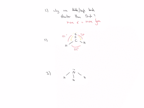 1-why-are-double-bonds-and-triple-bonds-shorter-than-single-bonds-2-vsepr-geometry-predicts-that-the-bond-angles-in-formaldehyde-ch2o-a-trigonal-planar-molecule-will-be-120-throughout-all-th-19476