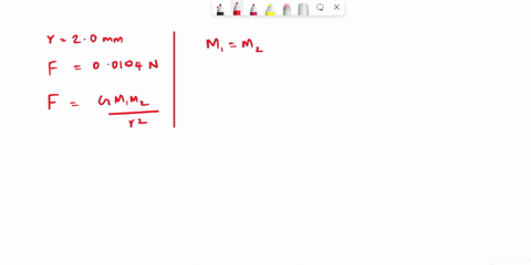 a-distance-of-200-mm-separates-two-objects-of-equal-mass-if-the-gravitational-force-between-them-is-00104-n-find-the-mass-of-each-object-78263