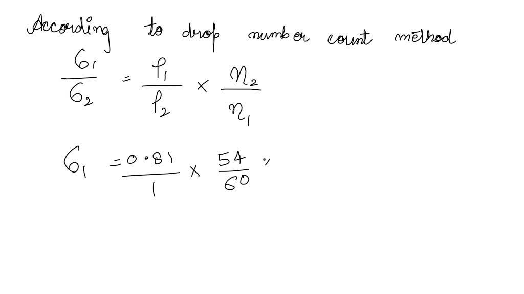 SOLVED The drop number method was used to determine the surface
