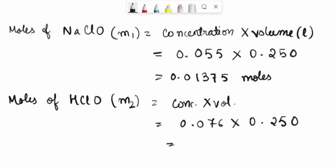 a-student-was-required-to-prepare-2500-ml-of-a-hypochlorous-acidsodium-hypochlorite-buffer-in-which-the-concentration-of-the-weak-acid-component-was-0076-m-and-the-concentration-of-the-conju-68848