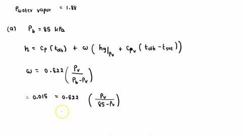 q6an-air-vapor-mixture-has-a-dry-bulb-terperature-of-30-cand-a-humidity-ratio-of-0015-calculate-at-two-different-barometric-pressures-85-and-10-kpa-a-the-enthelpy-and-b-the-dew-point-tempera-44464