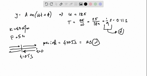 a-mass-attached-to-the-free-end-of-a-spring-executes-simple-harmonic-motion-according-to-the-equation-y-050-m-cos-18-t-where-y-is-in-meters-and-t-is-seconds-what-is-the-period-of-vibration-a-49348