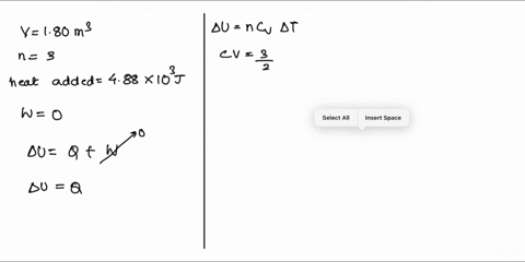 three-moles-of-a-monatomic-ideal-gas-are-heated-at-a-constant-volume-of-180-msup3-the-amount-of-heat-added-is-488times103-j-determine-the-change-in-pressure-06339