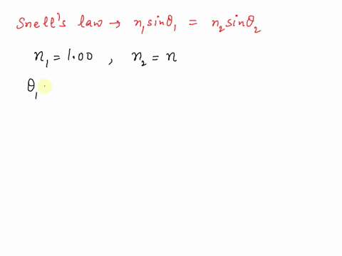 unpolarized-light-in-vacuum-is-incident-onto-a-sheet-of-glass-with-index-of-refraction-n-the-reflected-and-refracted-rays-are-perpendicular-to-each-other-find-the-angle-of-incidence-this-ang-45186