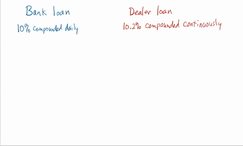 you-are-considering-car-loan-from-two-different-companies-the-bank-is-offering-an-apr-of-10-compounded-daily-while-the-dealership-is-offering-an-apr-of-102-compounded-continuously-which-loan-17476