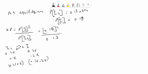 a-system-at-equilibrium-contains-i2g-at-a-pressure-of-013-atm-and-ig-at-a-pressure-of-018-atm-the-system-is-then-compressed-to-half-its-volume-part-a-find-the-pressure-of-i2-when-the-system-12484