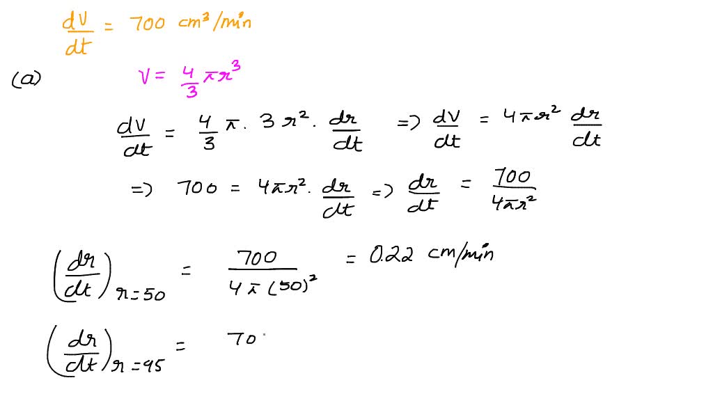 solved-a-spherical-balloon-is-inflated-with-gas-at-rate-of-700-cubic