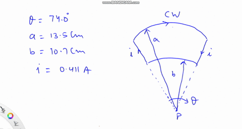 in-fig-29-39-two-circular-arcs-have-radii-a135-mathrmcm-and-b107-mathrmcm-subtend-angle-theta740circ-23105