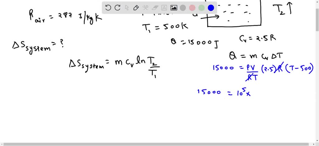 SOLVED: A rigid vessel of 0.06 m^3 volume contains an ideal gas, CV = 2 ...