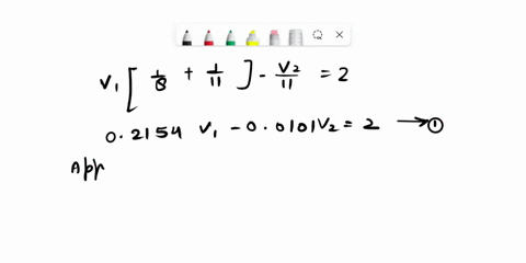 use-nodal-analysis-to-find-node-voltages-v1v2and-v-in-the-given-figurelet-r13ohmr9-ohmr10ohmr47-ohml2-a1-a-round-the-final-answer-to-two-decimal-places-11-vi-r1-v2-r2-ww-v3-r3-w-r4-the-volta-11435