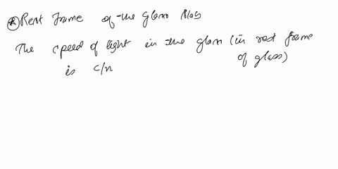 moving-glass-slab-a-slab-of-glass-moves-to-the-right-with-speed-v-a-flash-of-light-is-emitted-from-a-66308