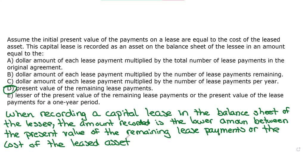 SOLVED: When Is It Appropriate For The Lessee To Use The Lessor's ...