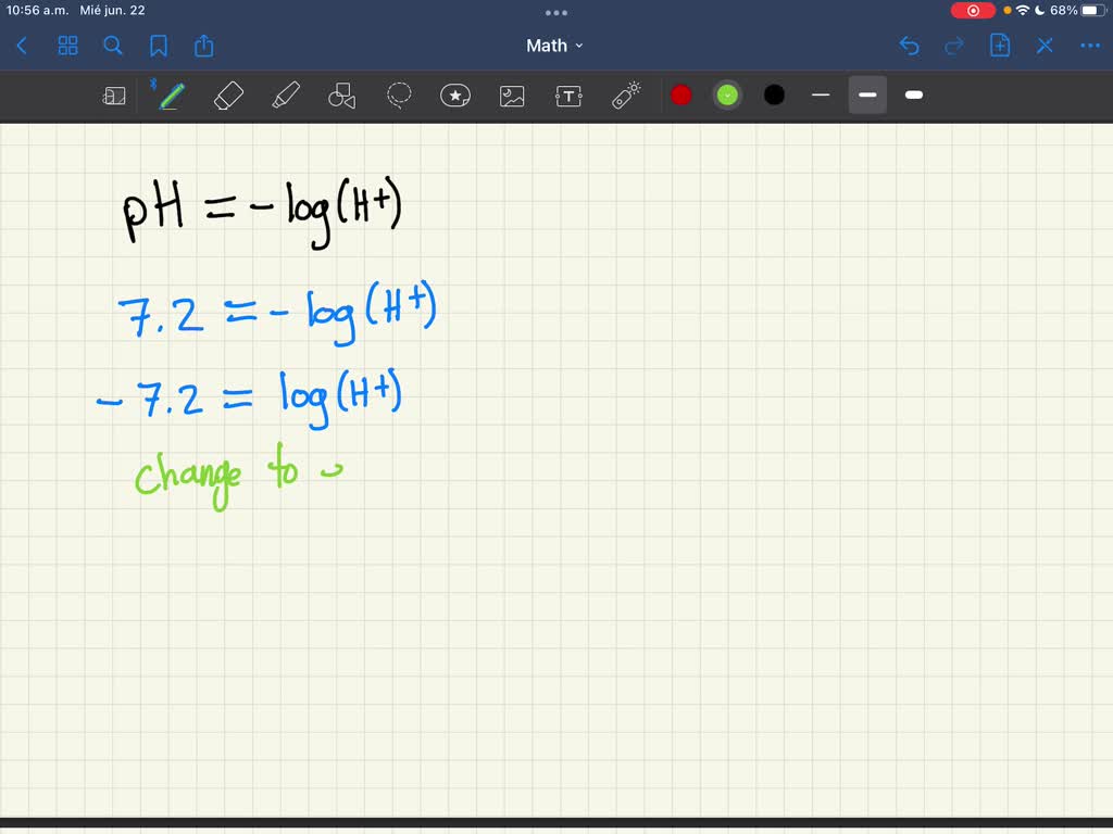 solved-the-equation-for-the-ph-of-a-substance-is-ph-log-h-where