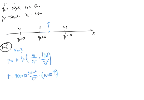 1-3-three-point-charges-are-located-on-the-x-axis-the-first-charge-q1-10-c-is-at-x-10-m-the-second-chargeq2-20-vc-is-at-the-origin-the-third-charge-q3-30-hc-is-located-at-x-20-m-what-is-the-59644