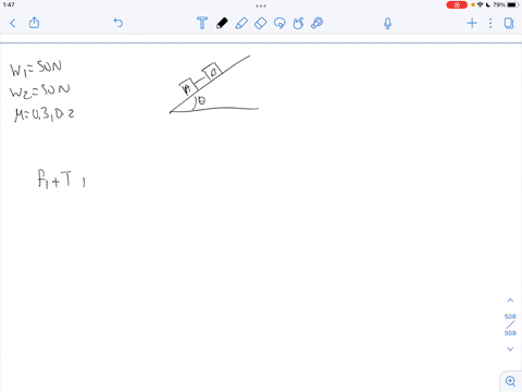 two-blocks-of-weight-w150n-w2-50n-rest-on-a-rough-inclined-plane-and-connected-by-a-string-the-coefficient-of-friction-betweenthe-inclined-plane-w1-w2-are-03-02-respectivelyfind-the-inclinat-16908