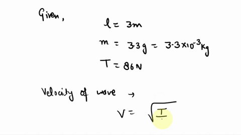 a-string-30-m-long-with-a-mass-of-33-g-is-stretched-between-two-fixed-points-with-a-tension-of-86-n-find-the-frequency-of-the-fundamental-on-this-string-75138
