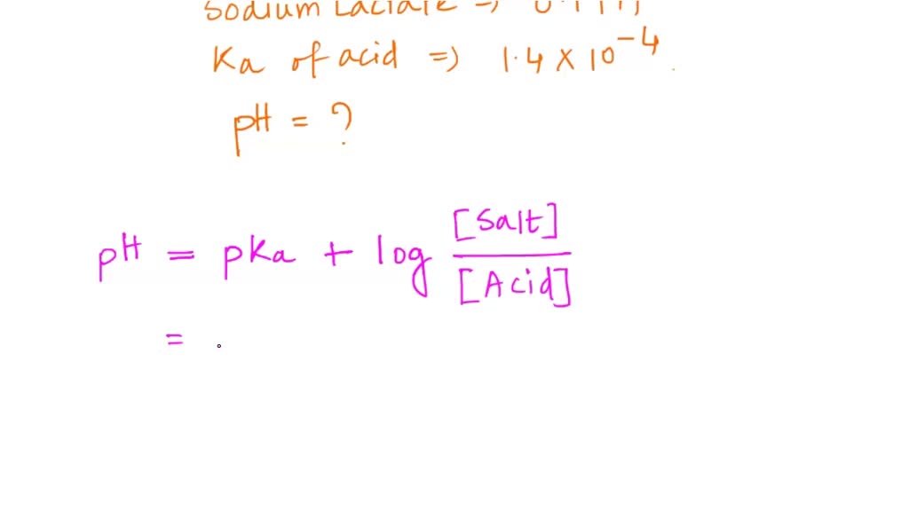 SOLVED: '1_ A buffer is prepared by dissolving Lactic acid C;HsOs, HLac ...