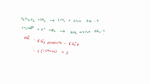 use-information-from-the-table-below-to-calculate-the-gibbs-free-energy-yields-of-aerobic-respiration-of-glucose-c6h12o6-according-to-reaction-1-and-acetate-ch3coo-according-to-reaction-2-un-57499