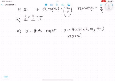 assume-a-multiple-choice-quiz-with-10-questions-with-5-choices-for-each-question-you-randomly-guess-the-results-what-is-the-probability-that-a-the-first-question-you-get-correct-is-the-3rd-o-12462