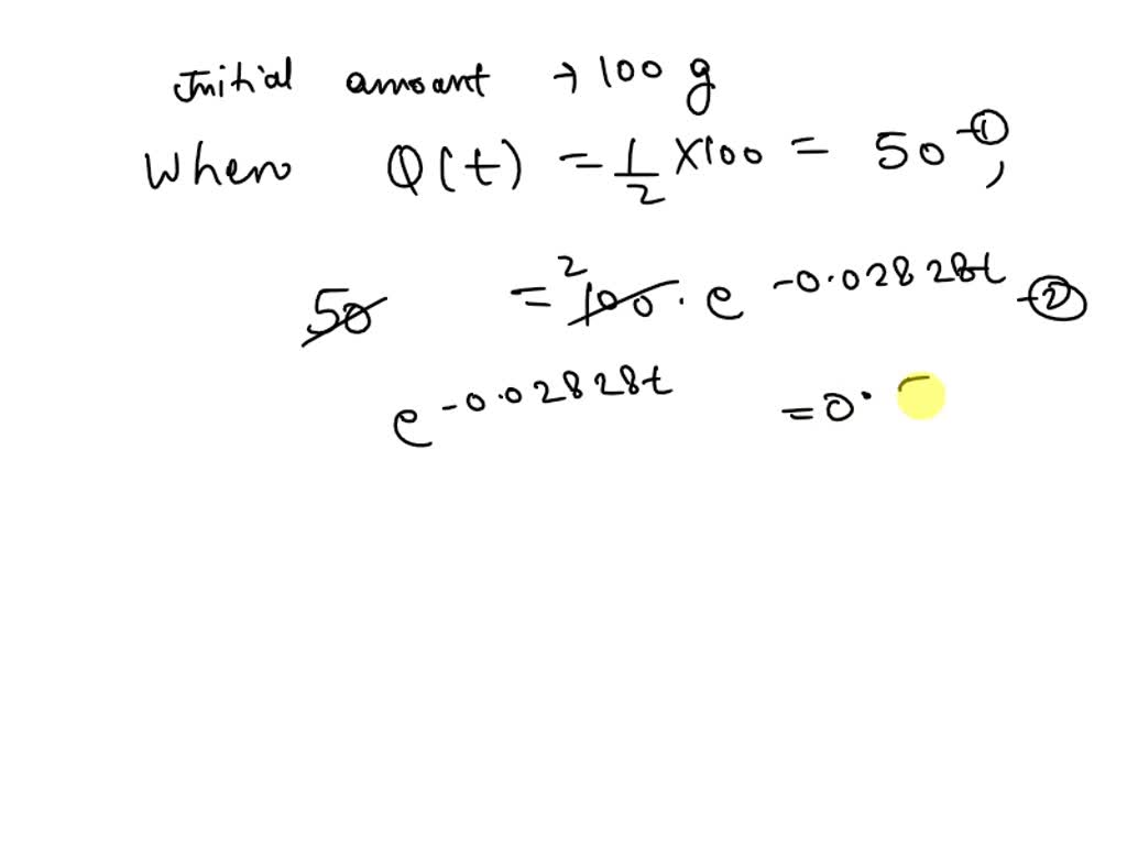 SOLVED An initial amount of 100 grams of the radioactive isotope